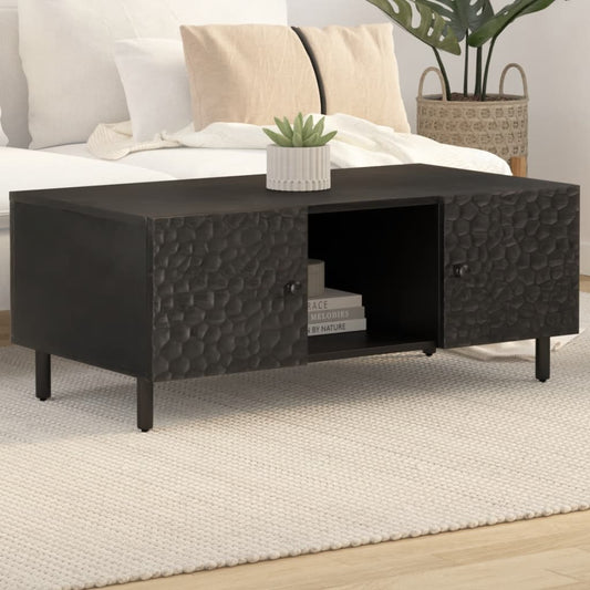 Couchtisch Schwarz 100x54x40 cm Massivholz Mango