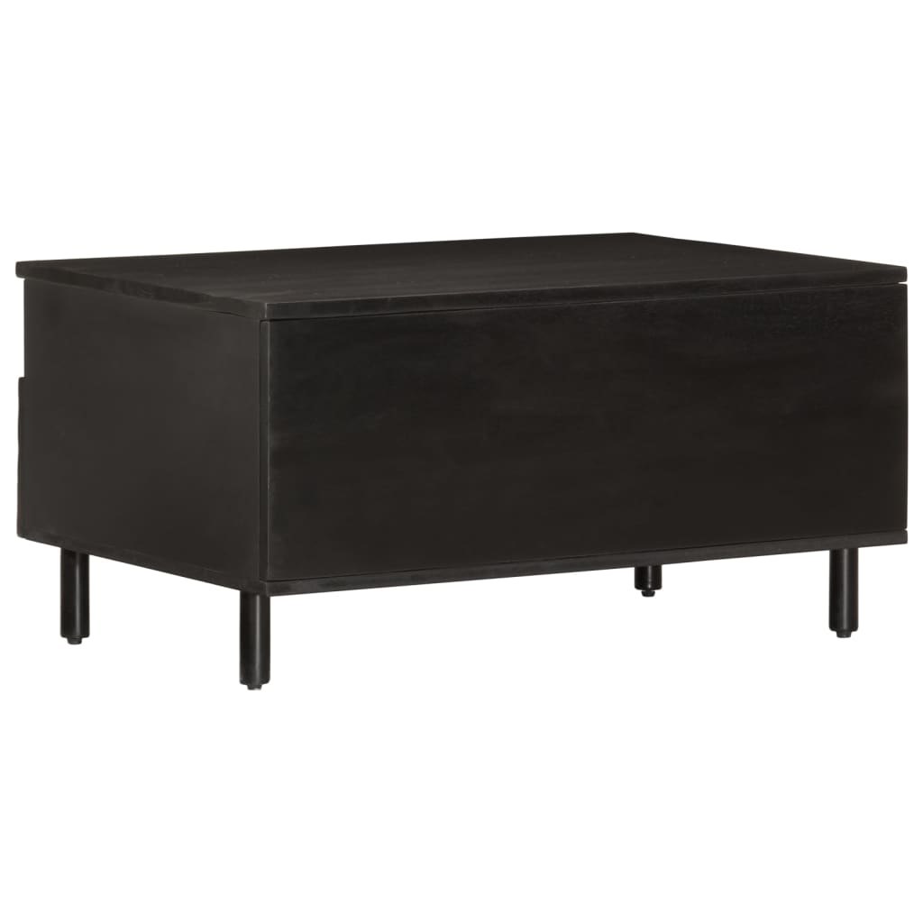 Couchtisch Schwarz 80x54x40 cm Massivholz Mango