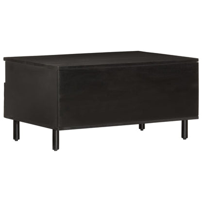 Couchtisch Schwarz 80x54x40 cm Massivholz Mango