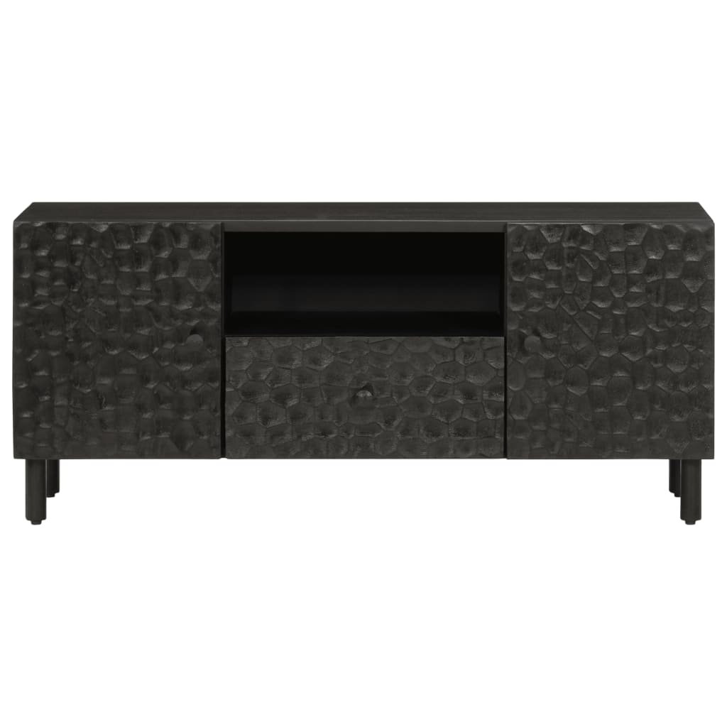 TV-Schrank Schwarz 105x33x46 cm Massivholz Mango