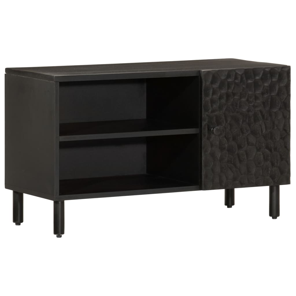 TV-Schrank Schwarz 80x31x46 cm Massivholz Mango