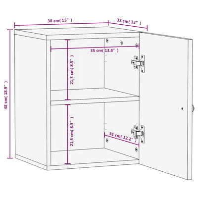 Bad-Wandschrank Schwarz 38x33x48 cm Massivholz Mango