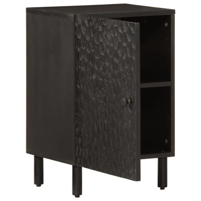 Badschrank Schwarz 38x33x58 cm Massivholz Mango