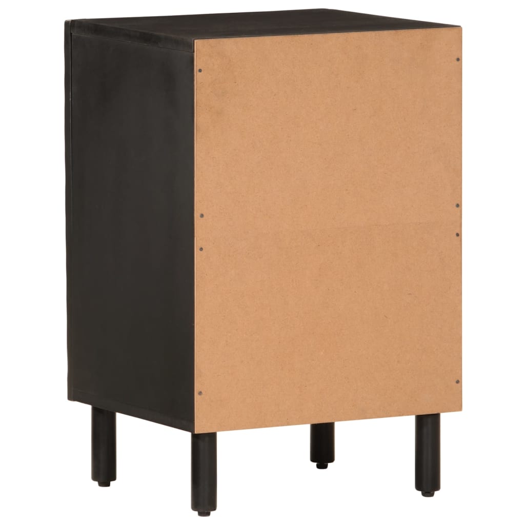 Badschrank Schwarz 38x33x58 cm Massivholz Mango