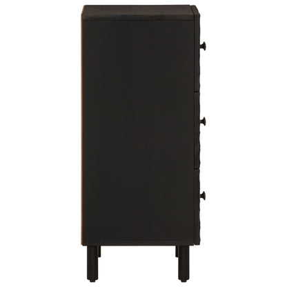 Beistellschrank Schwarz 40x33x75 cm Massivholz Mango