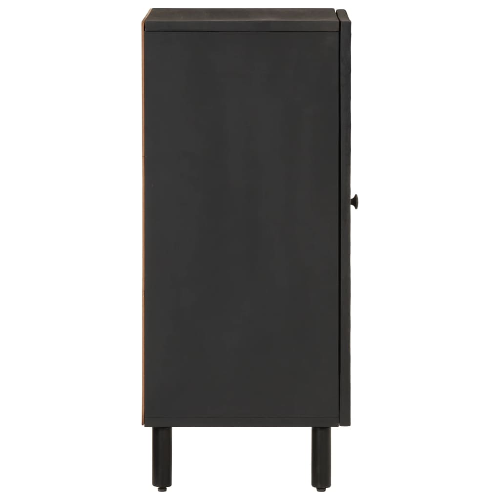 Beistellschrank Schwarz 40x33x75 cm Massivholz Mango