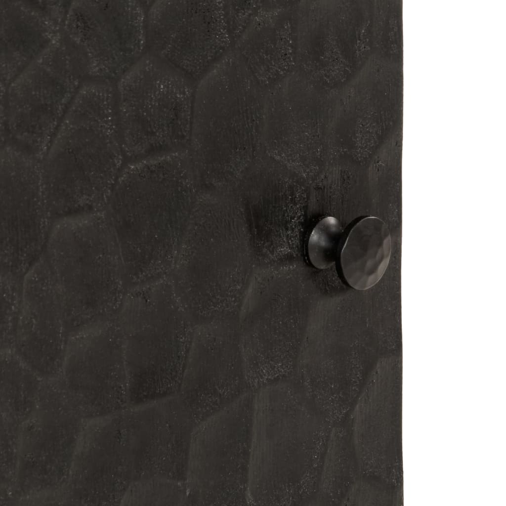 Beistellschrank Schwarz 40x33x75 cm Massivholz Mango