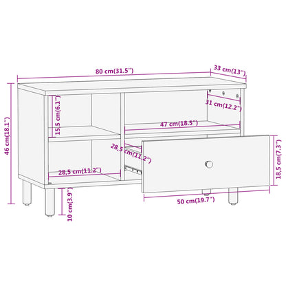 TV-Schrank 80x33x46 cm Massivholz Mango