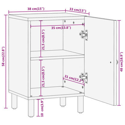 Badschrank 38x33x58 cm Massivholz Mango