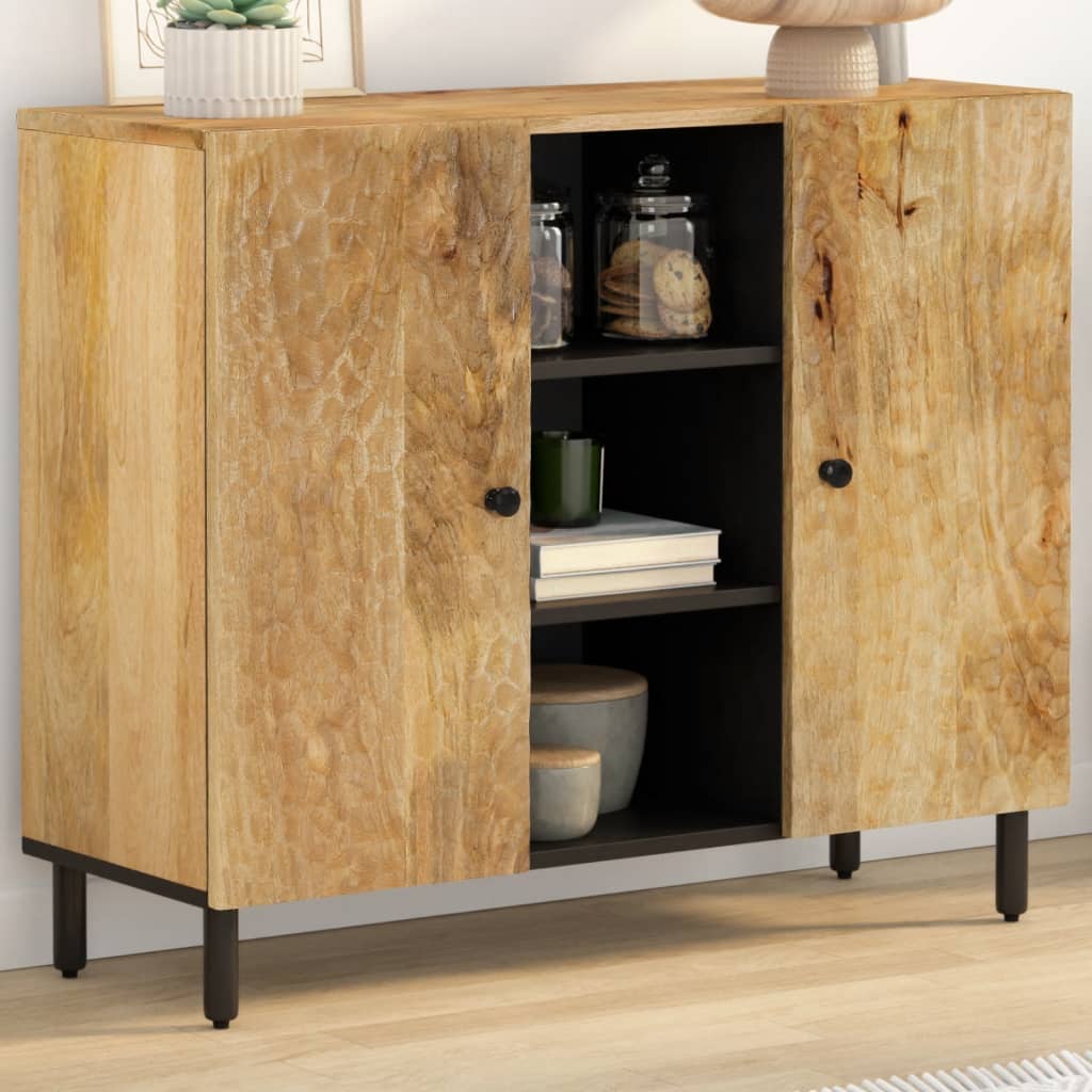 Beistellschrank 90x33x75 cm Massivholz Mango