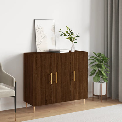 Sideboard Braun Eichen-Optik 90x34x80 cm Holzwerkstoff