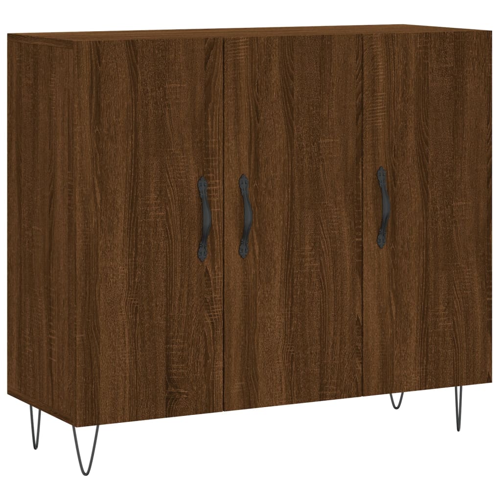 Sideboard Braun Eichen-Optik 90x34x80 cm Holzwerkstoff