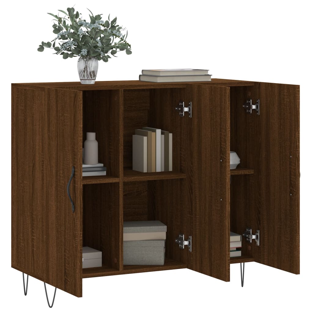 Sideboard Braun Eichen-Optik 90x34x80 cm Holzwerkstoff