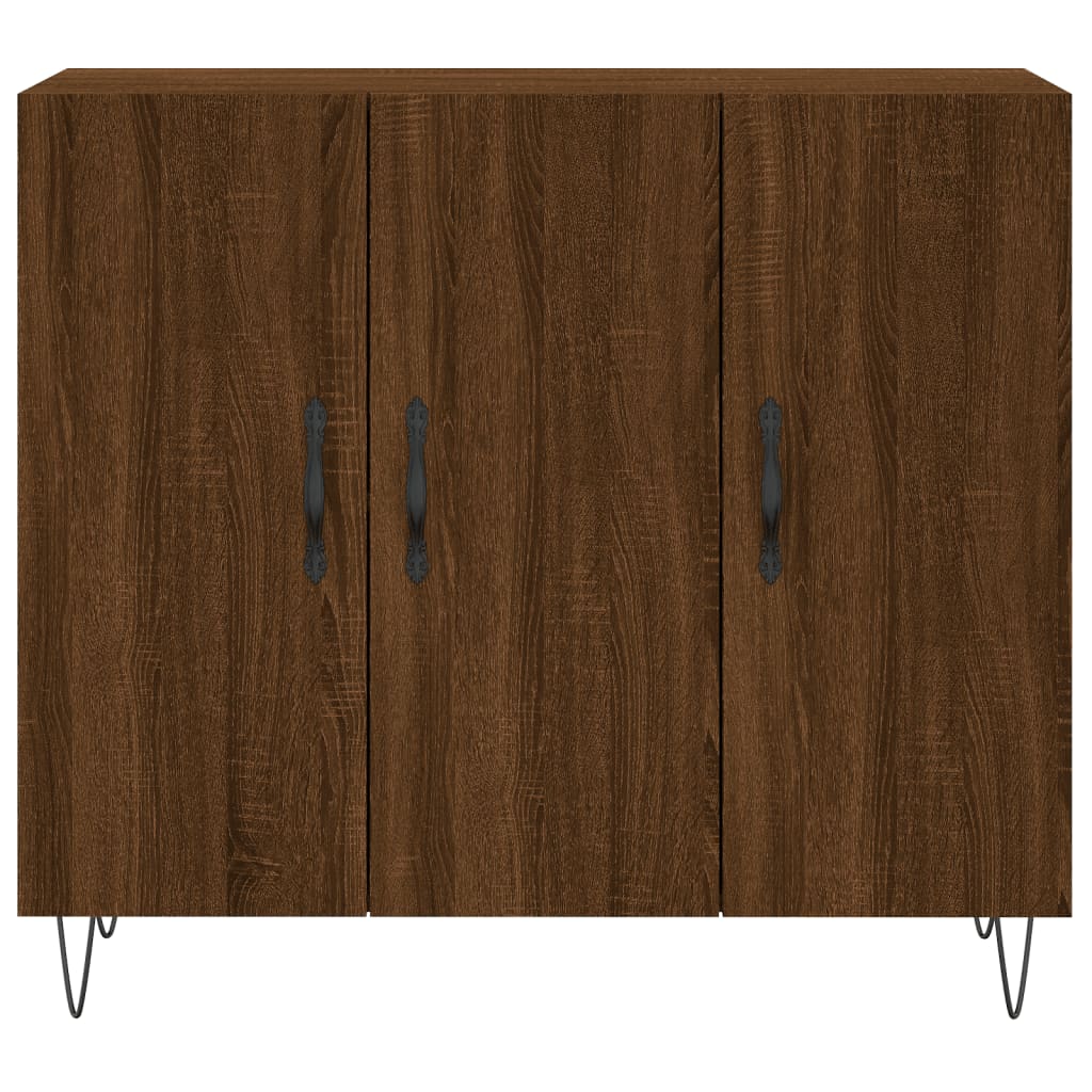 Sideboard Braun Eichen-Optik 90x34x80 cm Holzwerkstoff