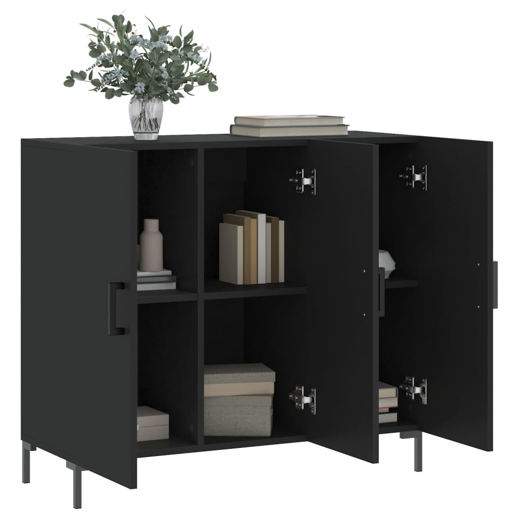 Sideboard Schwarz 90x34x80 cm Holzwerkstoff