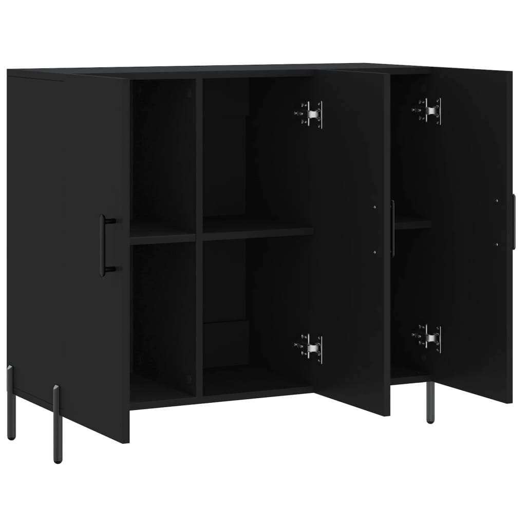 Sideboard Schwarz 90x34x80 cm Holzwerkstoff