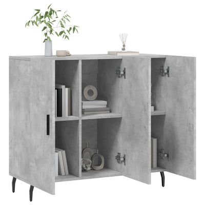 Sideboard Betongrau 90x34x80 cm Holzwerkstoff