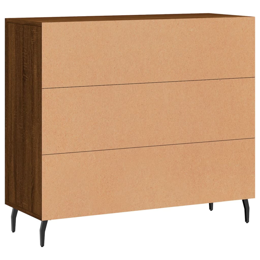 Sideboard Braun Eichen-Optik 90x34x80 cm Holzwerkstoff