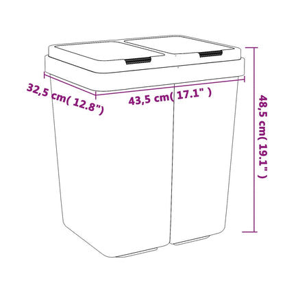 Duo Mülleimer Weiß 2x25 L