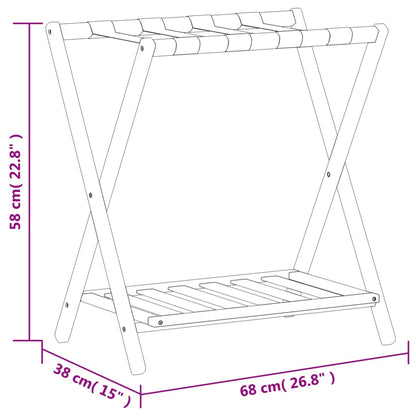 Gepäckablage Schwarz 68x38x58 cm Bambus