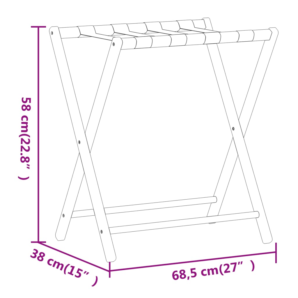 Gepäckablage 68,5x38x58 cm Bambus