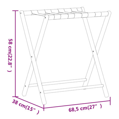 Gepäckablage 68,5x38x58 cm Bambus