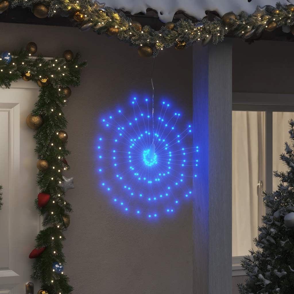 Luci di Natale Fuochi d'artificio 4 pezzi 140 LED Blu 17 cm