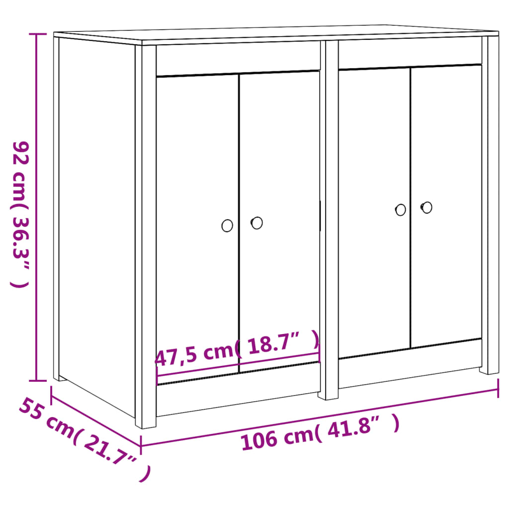 Outdoor-Küchenschrank Weiß Massivholz Kiefer