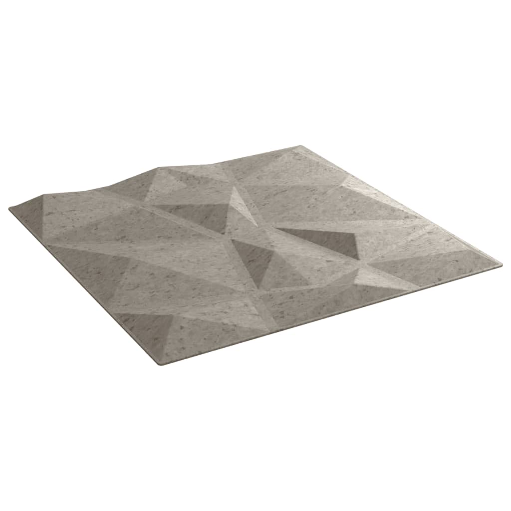 Wandpaneele 48 Stk. Betongrau 50x50 cm XPS 12 m² Diamant