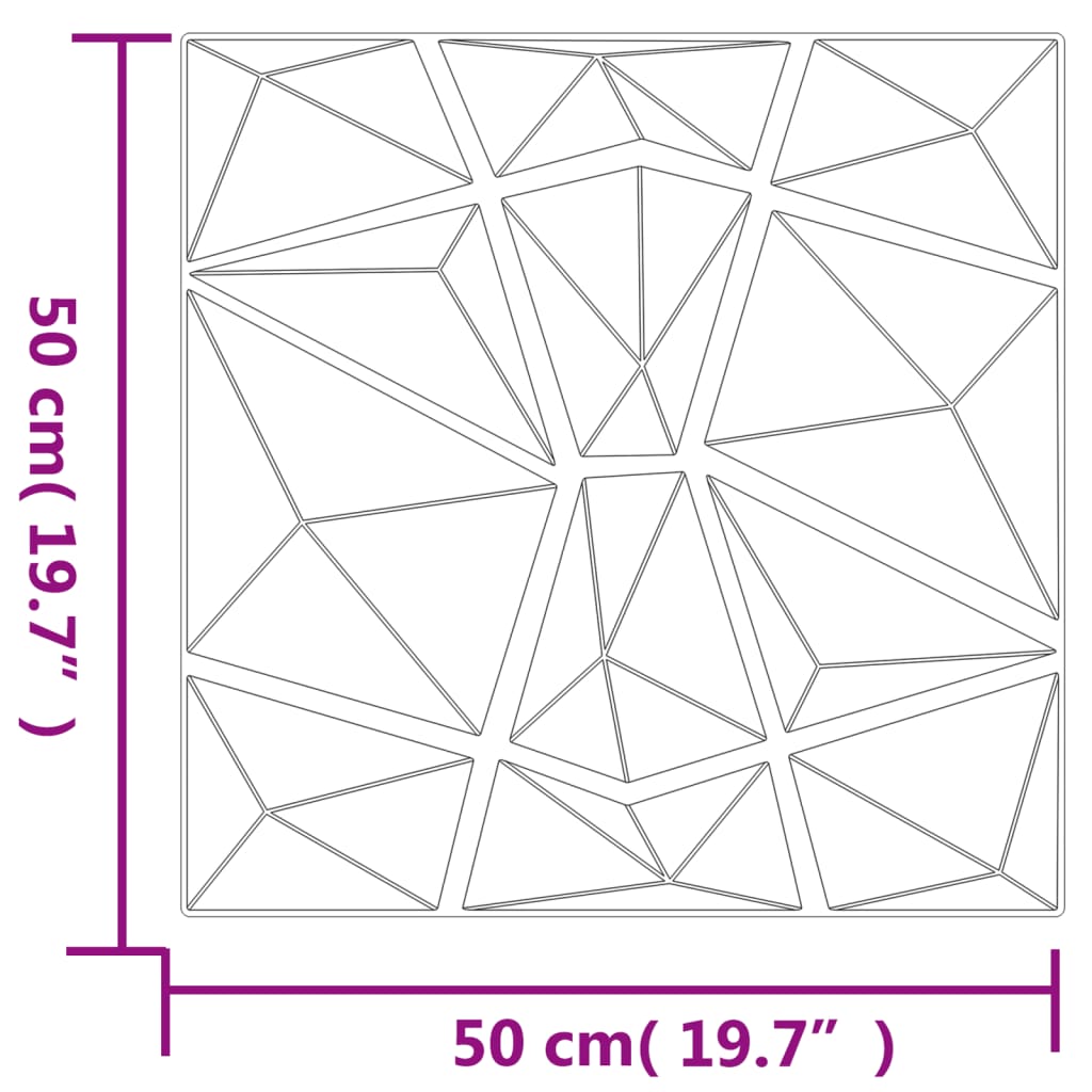 Wandpaneele 48 Stk. Betongrau 50x50 cm XPS 12 m² Diamant