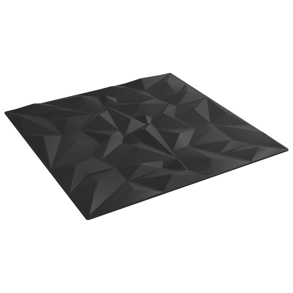 Wandpaneele 48 Stk. Schwarz 50x50 cm EPS 12 m² Amethyst