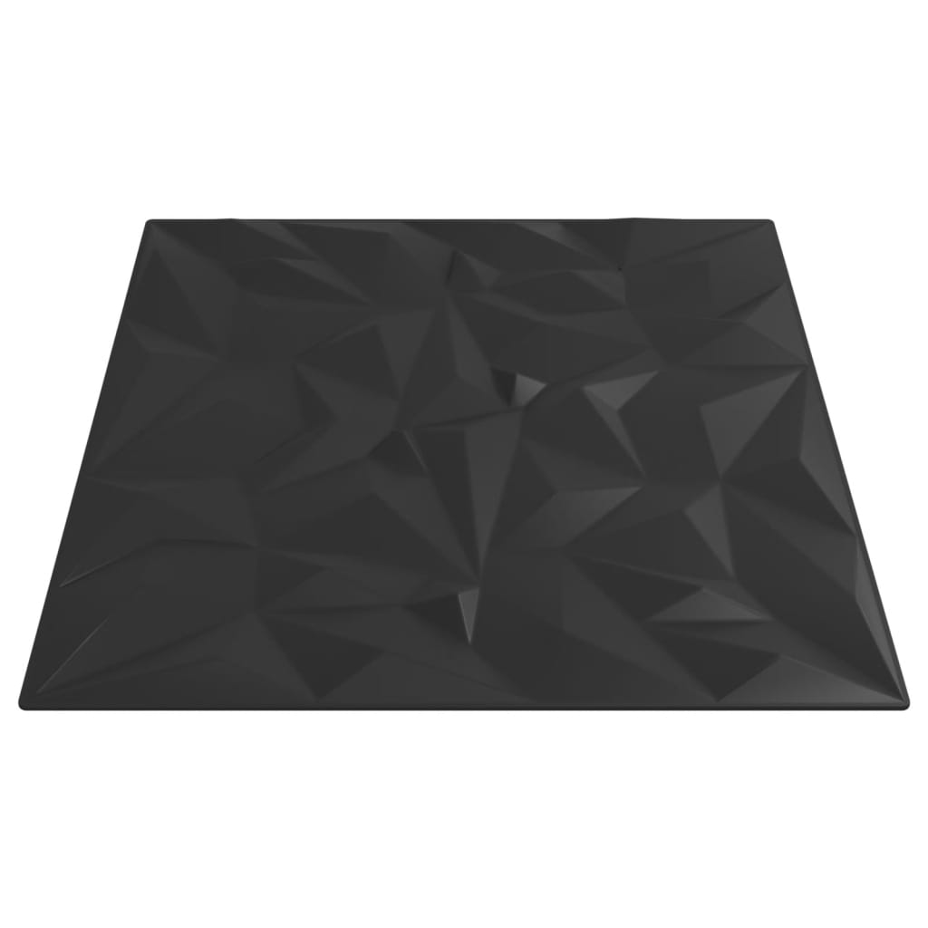 Wandpaneele 48 Stk. Schwarz 50x50 cm EPS 12 m² Amethyst