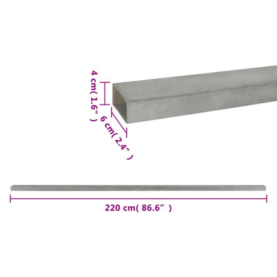 Zaunpfosten 10 Stk. Silbern 220 cm Stahl