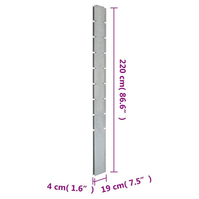 Zaunpfosten 10 Stk. Silbern 220 cm Verzinkter Stahl