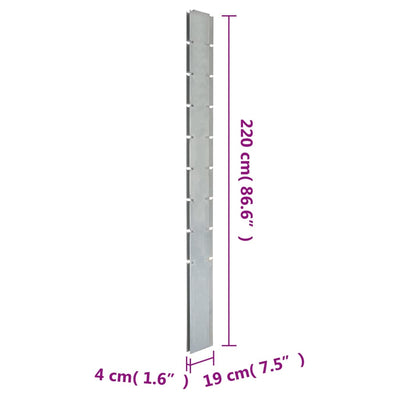 Zaunpfosten 20 Stk. Silbern 220 cm Verzinkter Stahl