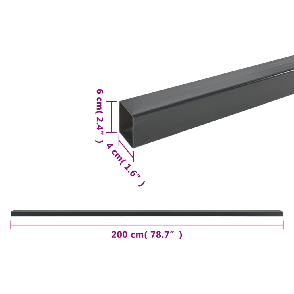 Zaunpfosten 30 Stk. Grau 200 cm Stahl