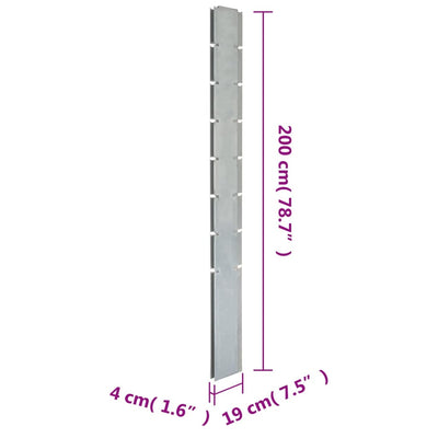 Zaunpfosten 30 Stk. Silbern 200 cm Verzinkter Stahl