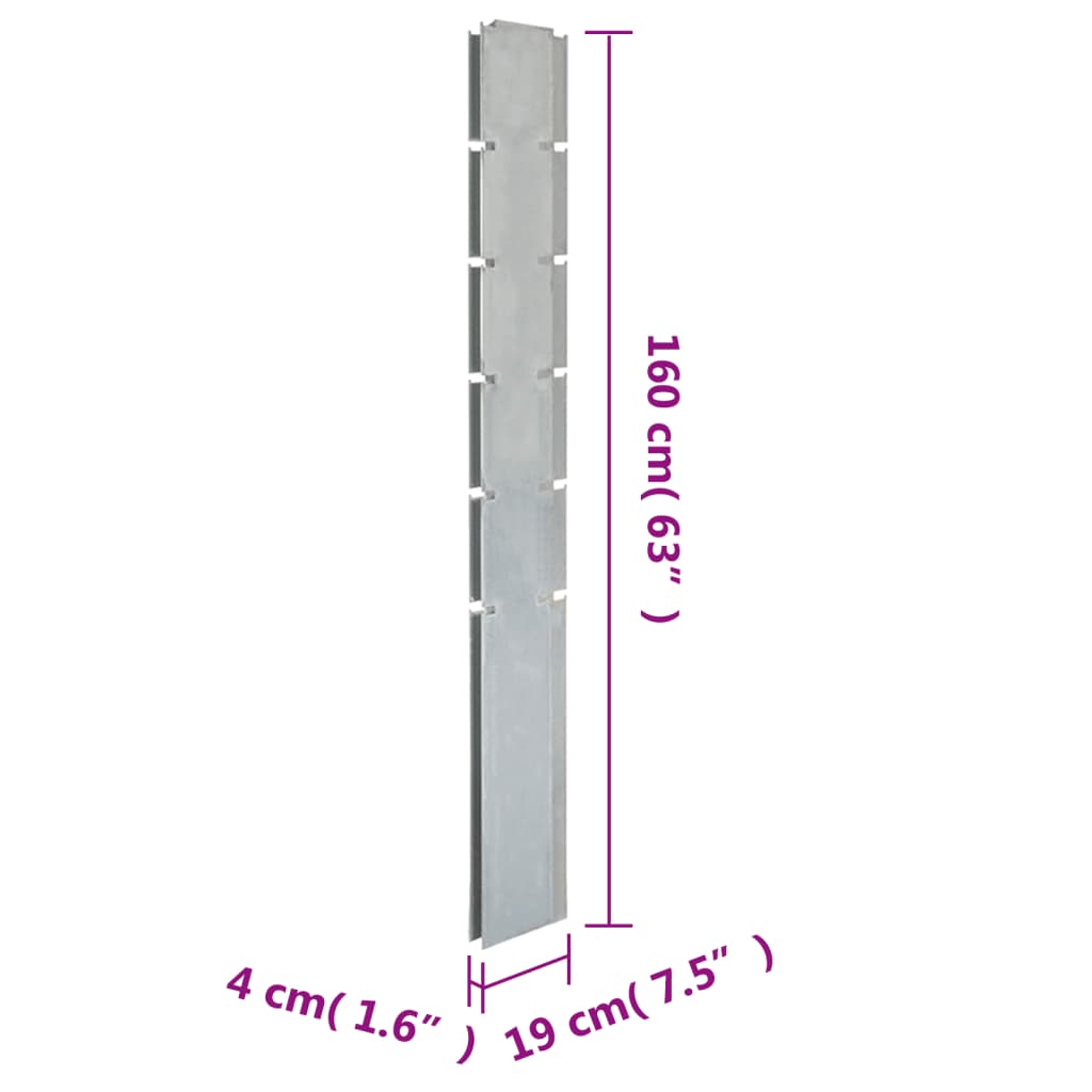 Zaunpfosten 40 Stk. Silbern 160 cm Verzinkter Stahl