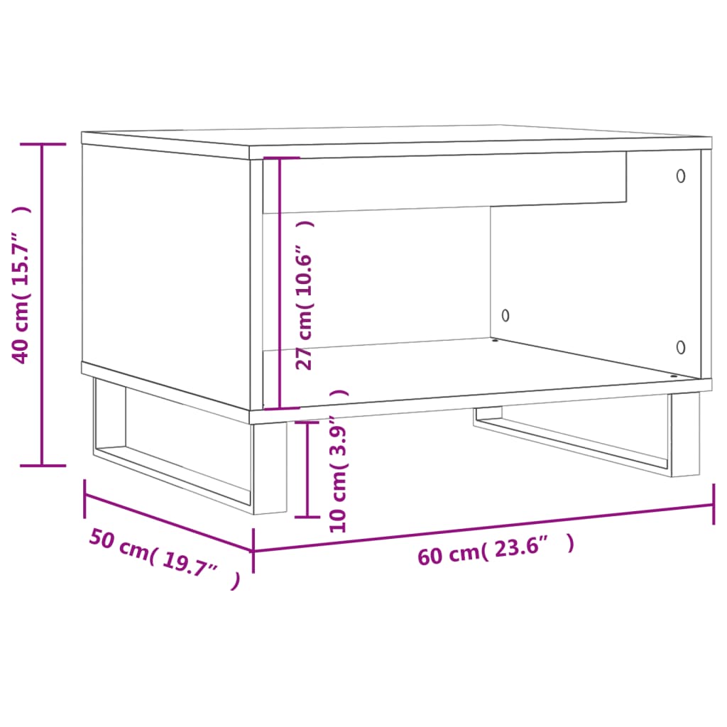 Couchtisch Grau Sonoma 60x50x40 cm Holzwerkstoff