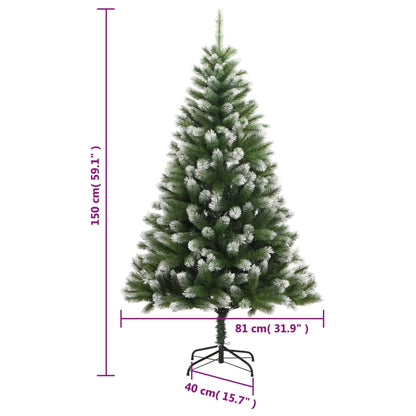 Künstlicher Weihnachtsbaum Klappbar Beschneit 150 cm