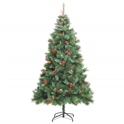 Künstlicher Weihnachtsbaum Klappbar mit Zapfen & Beeren 210 cm