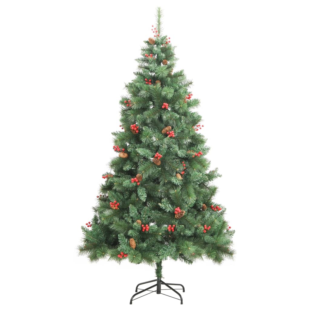 Künstlicher Weihnachtsbaum Klappbar mit Zapfen & Beeren 240 cm