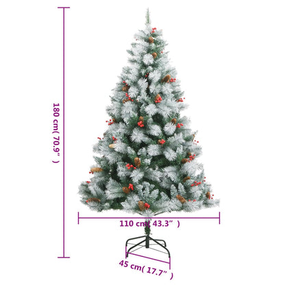 Künstlicher Weihnachtsbaum Klappbar mit Zapfen & Beeren 180 cm