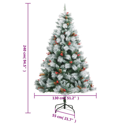 Künstlicher Weihnachtsbaum Klappbar mit Zapfen & Beeren 240 cm