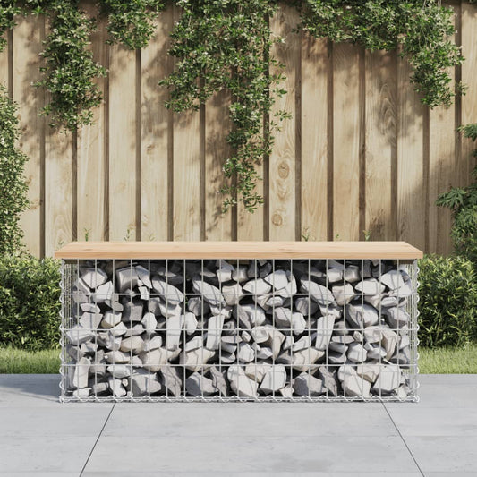 Gartenbank aus Gabionen 103x44x42 cm Massivholz Kiefer