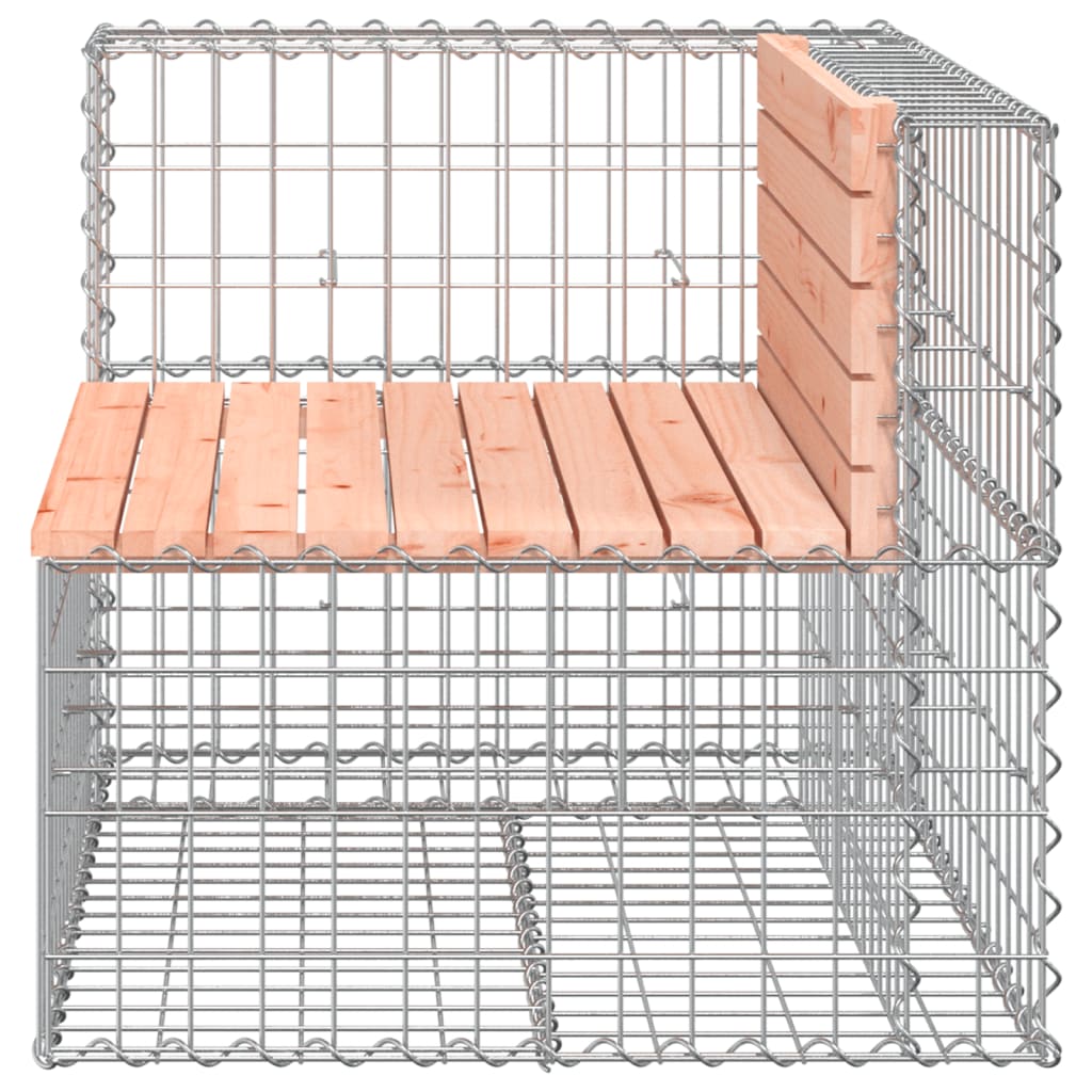 Gartenbank aus Gabionen 92x71x65,5 cm Massivholz Douglasie