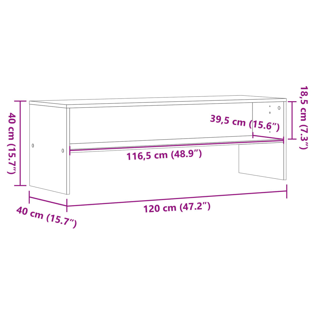 TV-Schrank Grau Sonoma 120x40x40 cm Holzwerkstoff