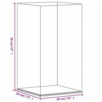 Vitrine Transparent 20x20x38 cm Acryl