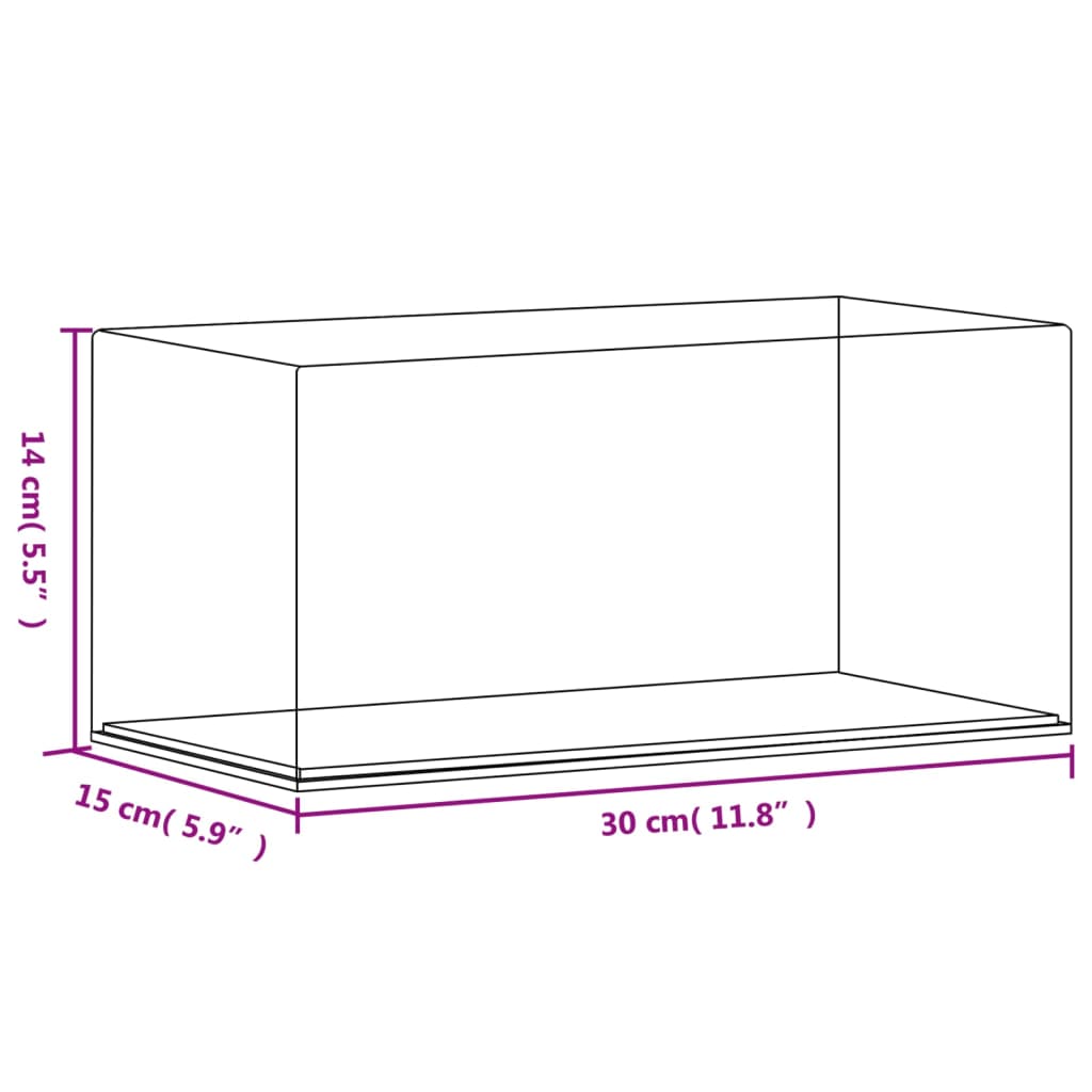 Vitrine Transparent 30x15x14 cm Acryl