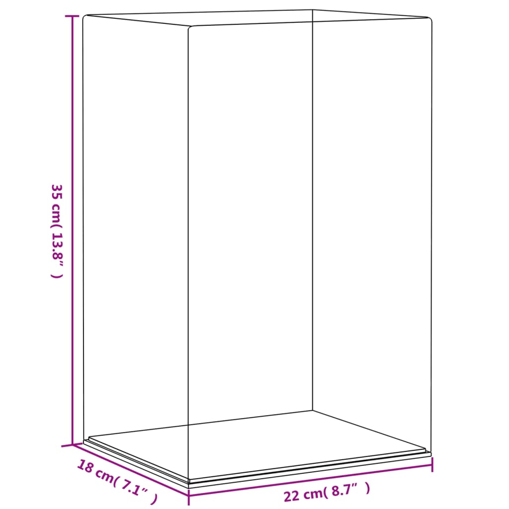 Vitrine Transparent 22x18x35 cm Acryl